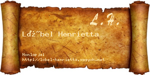 Löbel Henrietta névjegykártya